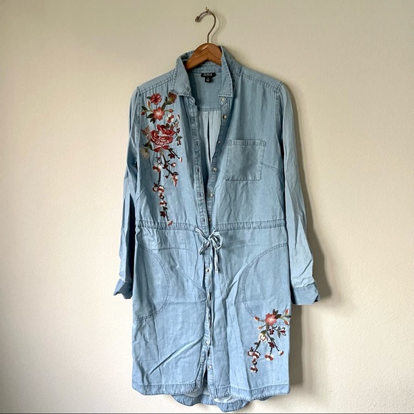 a.n.a | Dresses | Ana Embroidered Denim Dress | Poshmark